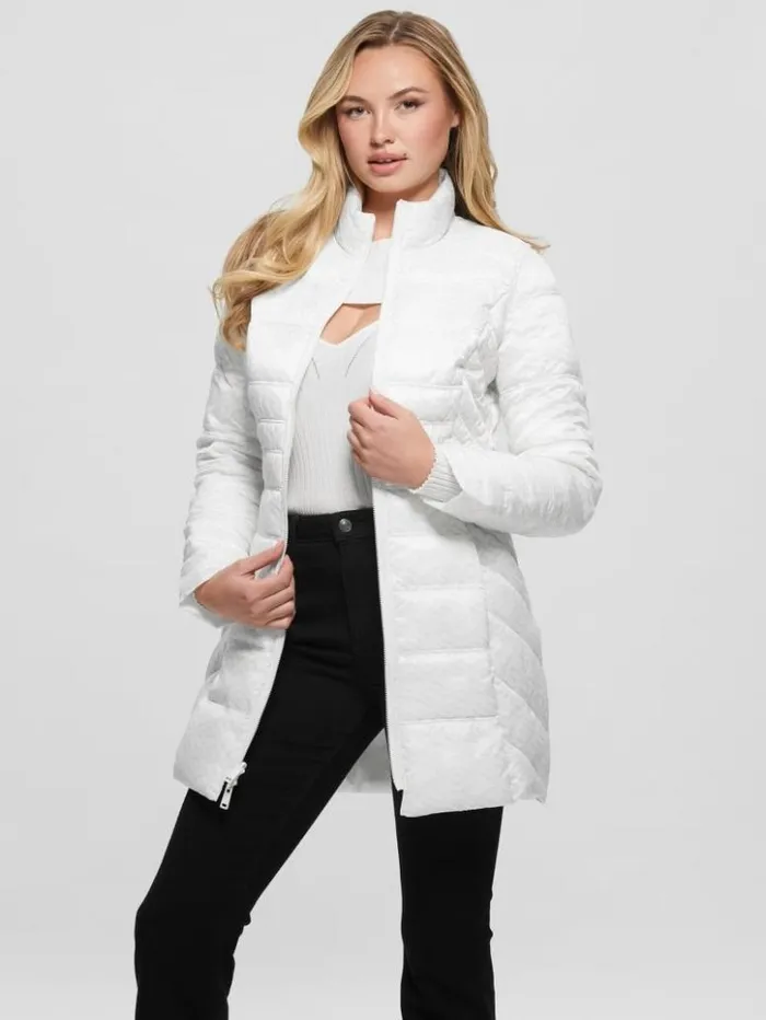 Women GUESS Jackets and Coats Eco Joy Reversible Jacket Pure White