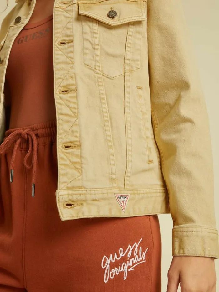 Women GUESS Jackets and Coats GUESS Originals Dyed Denim Jacket Go Vintage Tan Wash Women GUESS Jackets and Coats GUESS Originals Dyed Denim Jacket Go Vintage Tan Wash