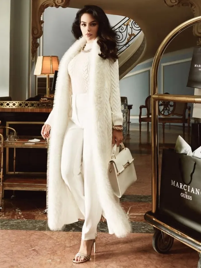 Women GUESS Jackets and Coats Paula FauxFur Long Cardigan Sweater Pale Pearl Women GUESS Jackets and Coats Paula FauxFur Long Cardigan Sweater Pale Pearl