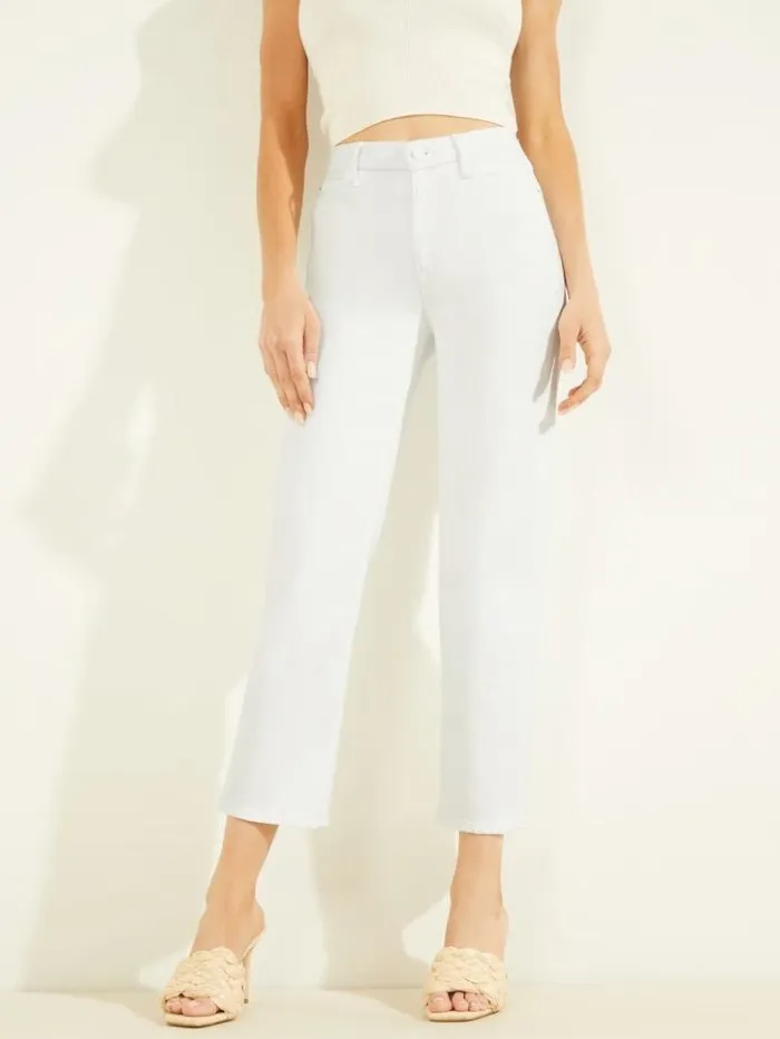 Women GUESS Jeans and Denim 1981 HighRise Straight Jeans Pure White