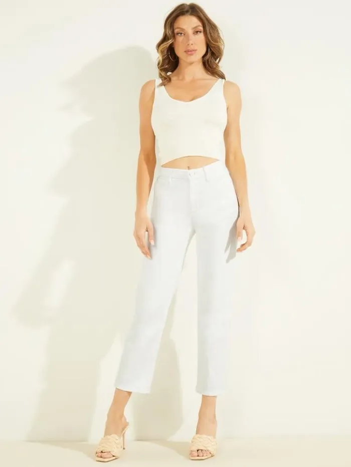 Women GUESS Jeans and Denim 1981 HighRise Straight Jeans Pure White