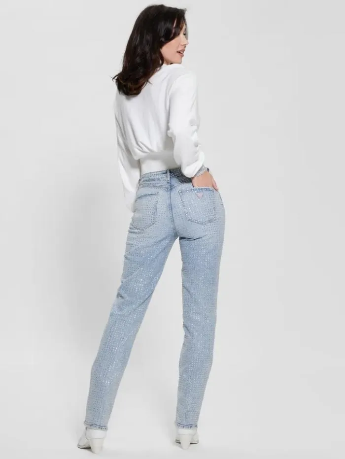 Women GUESS Jeans and Denim 1981 Rhinestone Straight Jeans Rhinestone Indigo Women GUESS Jeans and Denim 1981 Rhinestone Straight Jeans Rhinestone Indigo