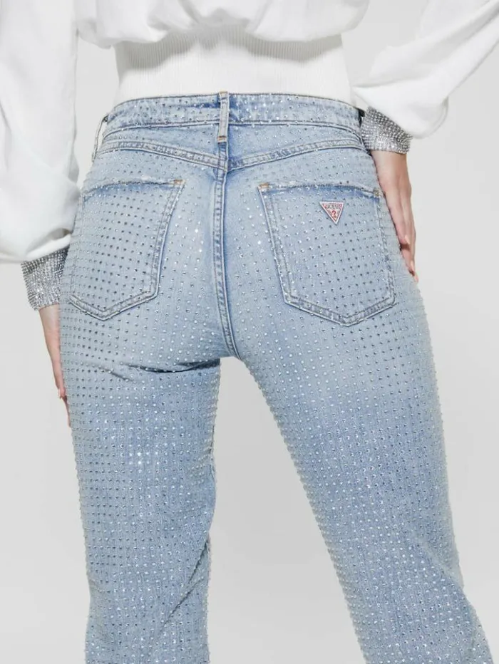 Women GUESS Jeans and Denim 1981 Rhinestone Straight Jeans Rhinestone Indigo Women GUESS Jeans and Denim 1981 Rhinestone Straight Jeans Rhinestone Indigo