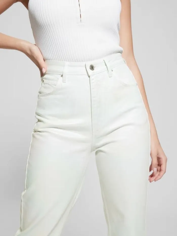 Women GUESS Jeans and Denim Coated Denim HighRise Mom Jeans Unicorn Light Blue Women GUESS Jeans and Denim Coated Denim HighRise Mom Jeans Unicorn Light Blue