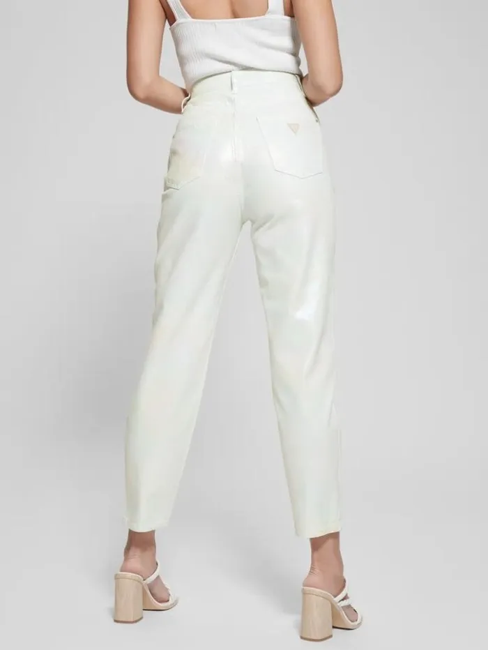 Women GUESS Jeans and Denim Coated Denim HighRise Mom Jeans Unicorn Light Blue Women GUESS Jeans and Denim Coated Denim HighRise Mom Jeans Unicorn Light Blue