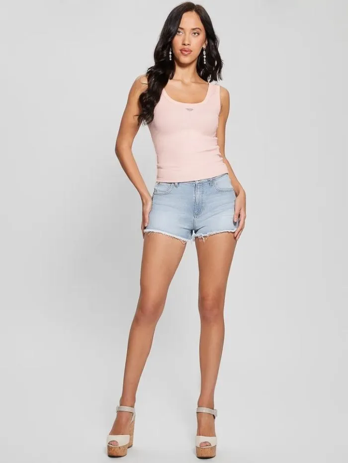 Women GUESS Jeans and Denim Denim Mom Shorts Skyblue Wash