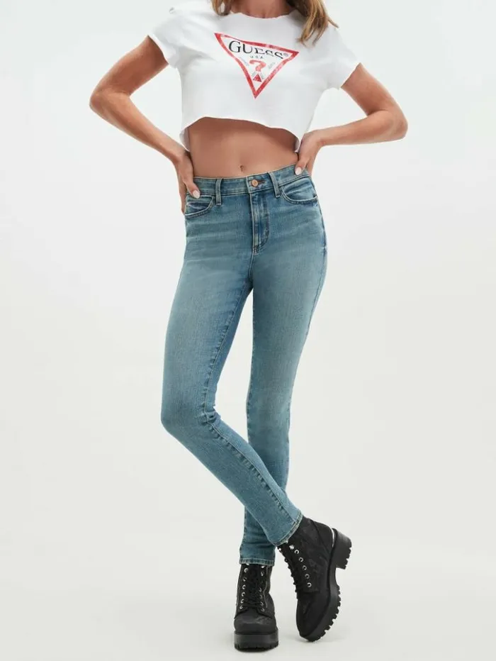 Women GUESS Jeans and Denim Eco 1981 Skinny Jeans Zircon Blu