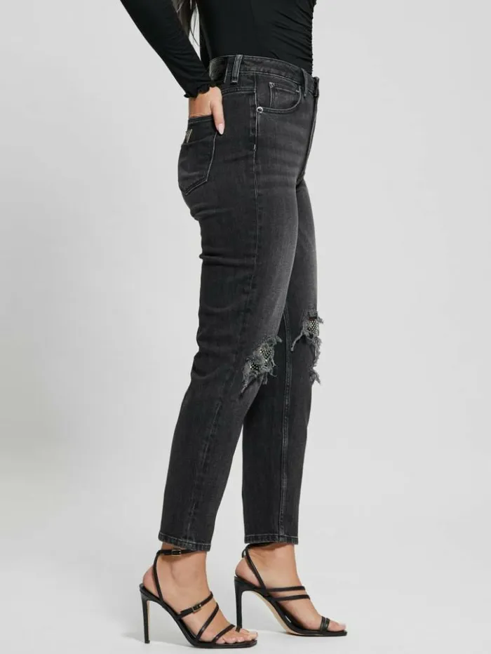 Women GUESS Jeans and Denim Eco Crystal RipandRepair Mom Jeans Authentic Net Women GUESS Jeans and Denim Eco Crystal RipandRepair Mom Jeans Authentic Net