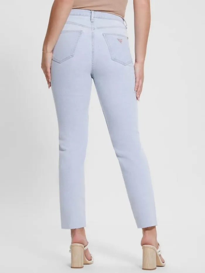 Women GUESS Jeans and Denim Eco Destroyed Mom Jeans Brightstone Blue