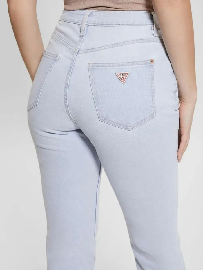 Women GUESS Jeans and Denim Eco Destroyed Mom Jeans Brightstone Blue