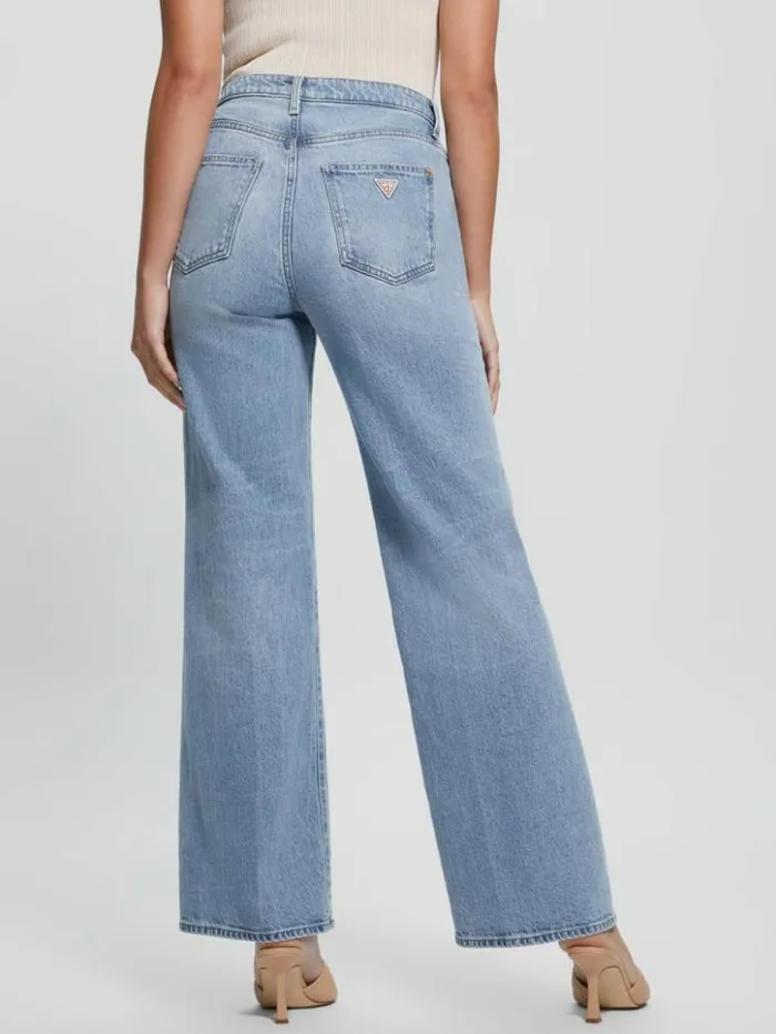 Women GUESS Jeans and Denim Eco Distressed HighRise Wide Leg Jeans Moonstone Blue Women GUESS Jeans and Denim Eco Distressed HighRise Wide Leg Jeans Moonstone Blue