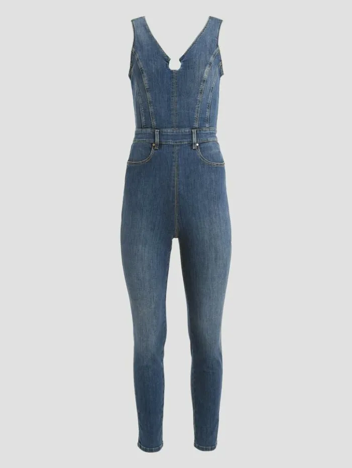 Women GUESS Jeans and Denim Eco Ester Denim Jumpsuit Feather Ocean