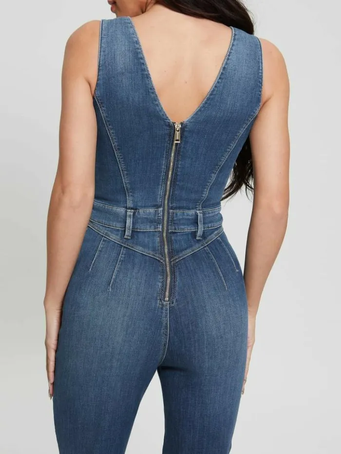 Women GUESS Jeans and Denim Eco Ester Denim Jumpsuit Feather Ocean