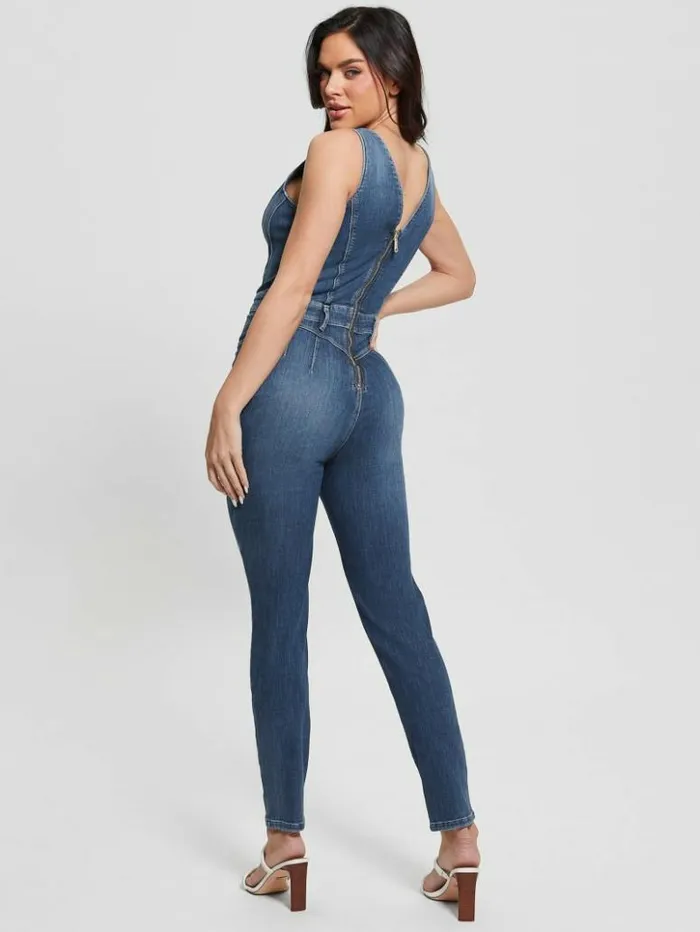 Women GUESS Jeans and Denim Eco Ester Denim Jumpsuit Feather Ocean