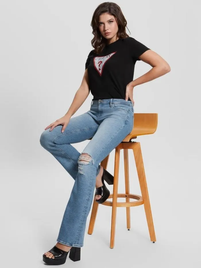 Women GUESS Jeans and Denim Eco Ryder LowRise Flare Jeans Cali Blues