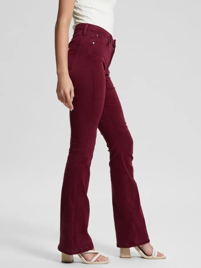 Women GUESS Jeans and Denim Eco Sexy Flare Velvet Pants Mystic Wine