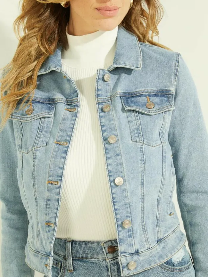 Women GUESS Jeans and Denim Eco Sexy Trucker Jacket Aria Wash