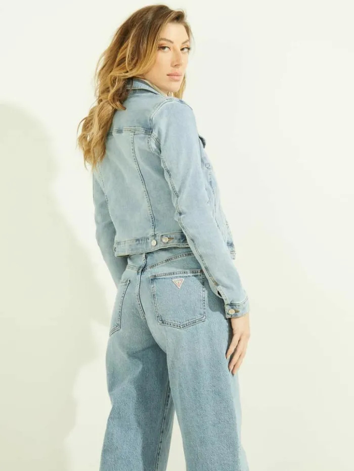 Women GUESS Jeans and Denim Eco Sexy Trucker Jacket Aria Wash