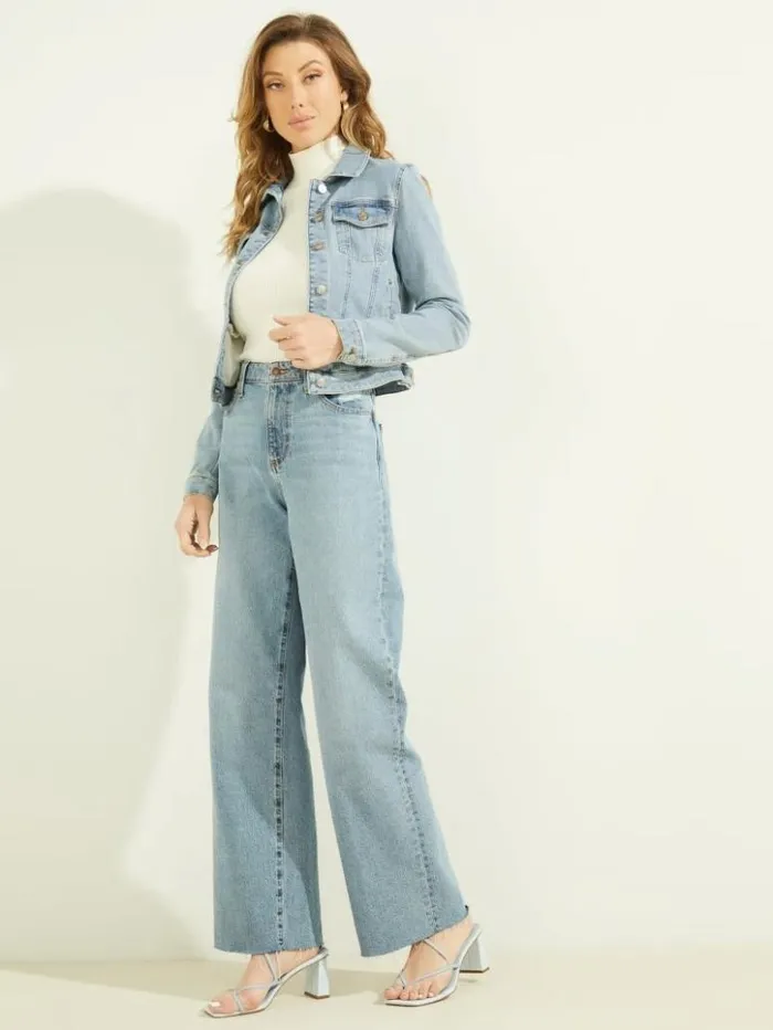 Women GUESS Jeans and Denim Eco Sexy Trucker Jacket Aria Wash