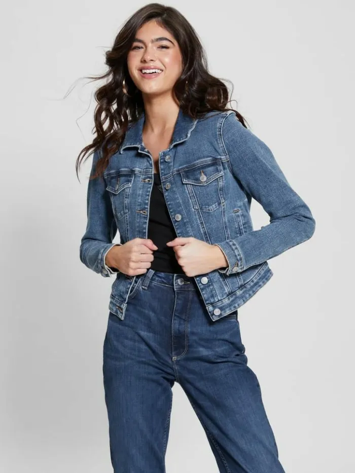 Women GUESS Jeans and Denim Eco Sexy Trucker Jacket Reign Wash