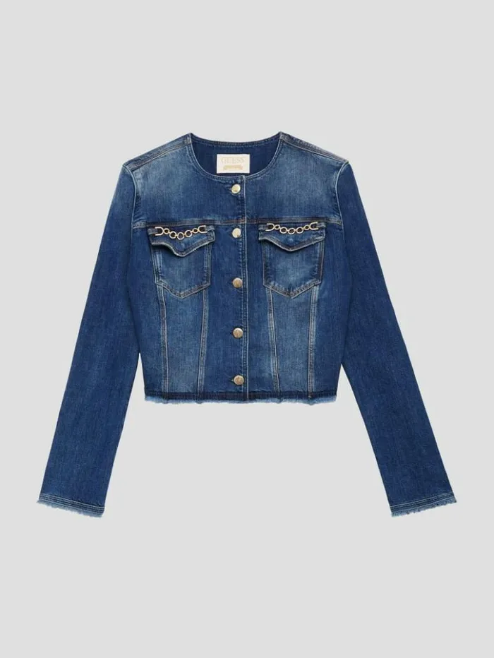 Women GUESS Jeans and Denim Eco Terrie Denim Jacket Enlinghtment Dark