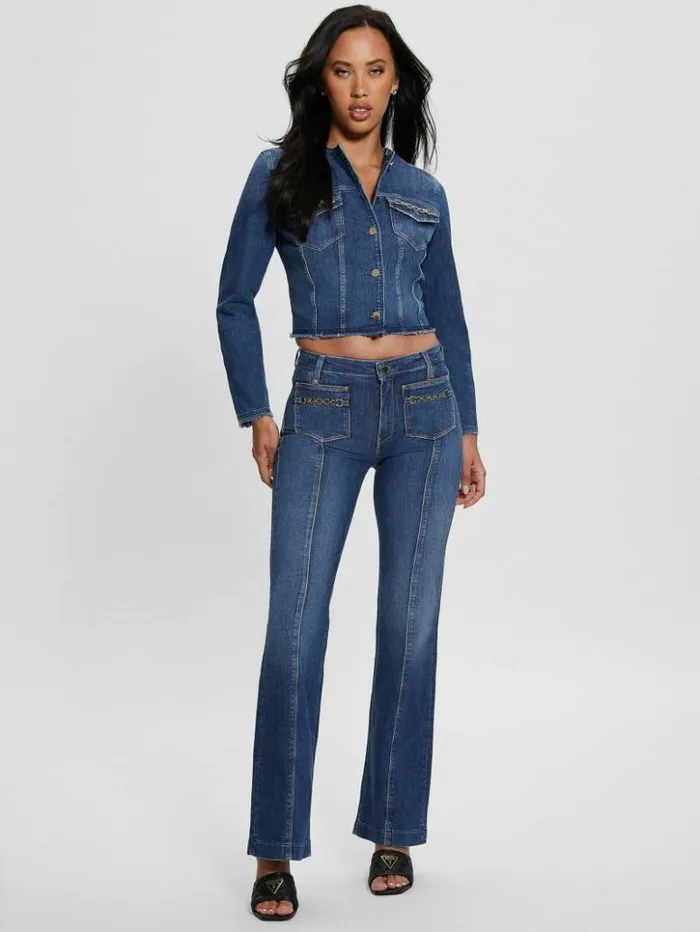 Women GUESS Jeans and Denim Eco Terrie Denim Jacket Enlinghtment Dark
