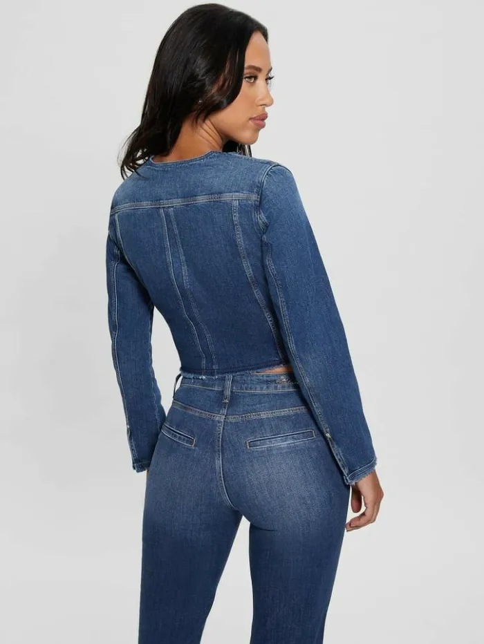 Women GUESS Jeans and Denim Eco Terrie Denim Jacket Enlinghtment Dark