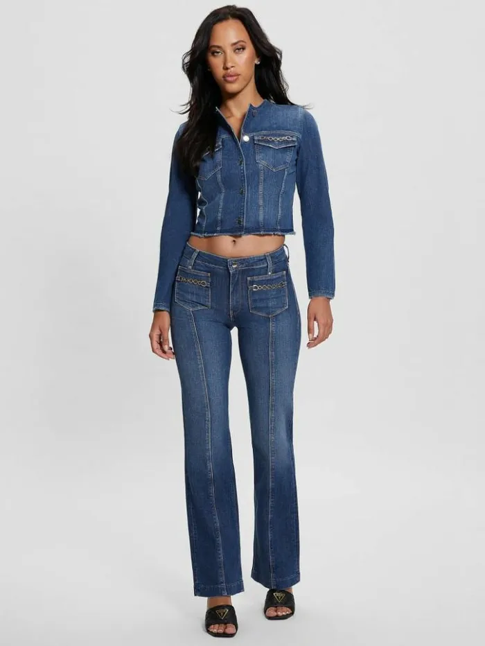 Women GUESS Jeans and Denim Eco Terrie Denim Jacket Enlinghtment Dark
