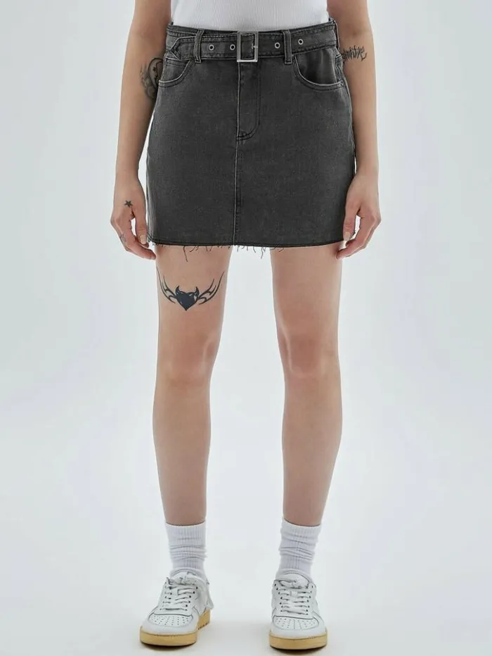 Women GUESS Jeans and Denim GUESS Originals Belted Denim Skirt Go Washed Grey Women GUESS Jeans and Denim GUESS Originals Belted Denim Skirt Go Washed Grey