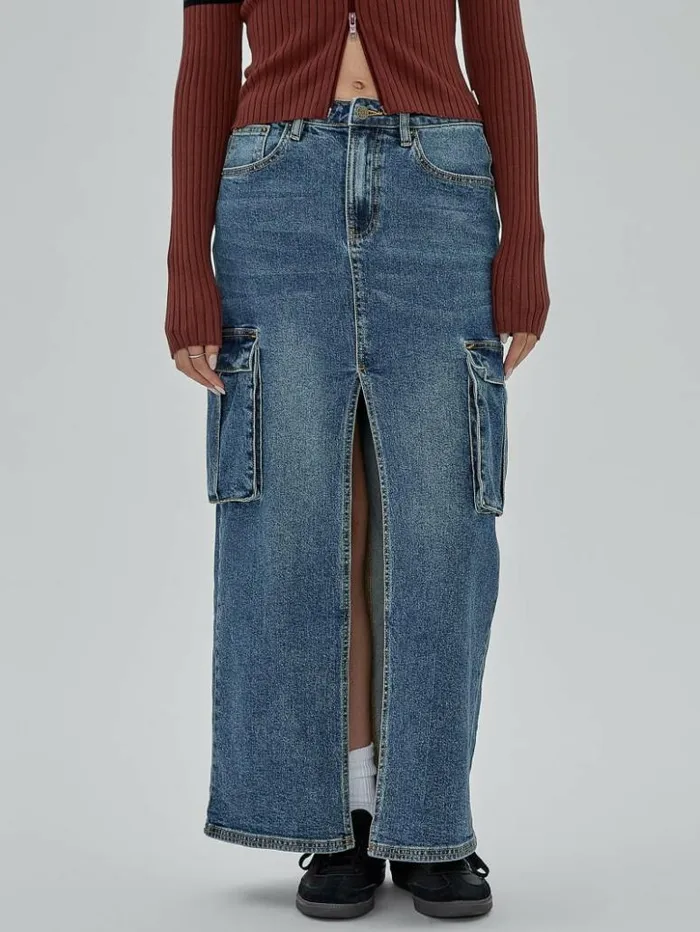 Women GUESS Jeans and Denim GUESS Originals Denim Cargo Skirt Go Fez Medium Wash Women GUESS Jeans and Denim GUESS Originals Denim Cargo Skirt Go Fez Medium Wash