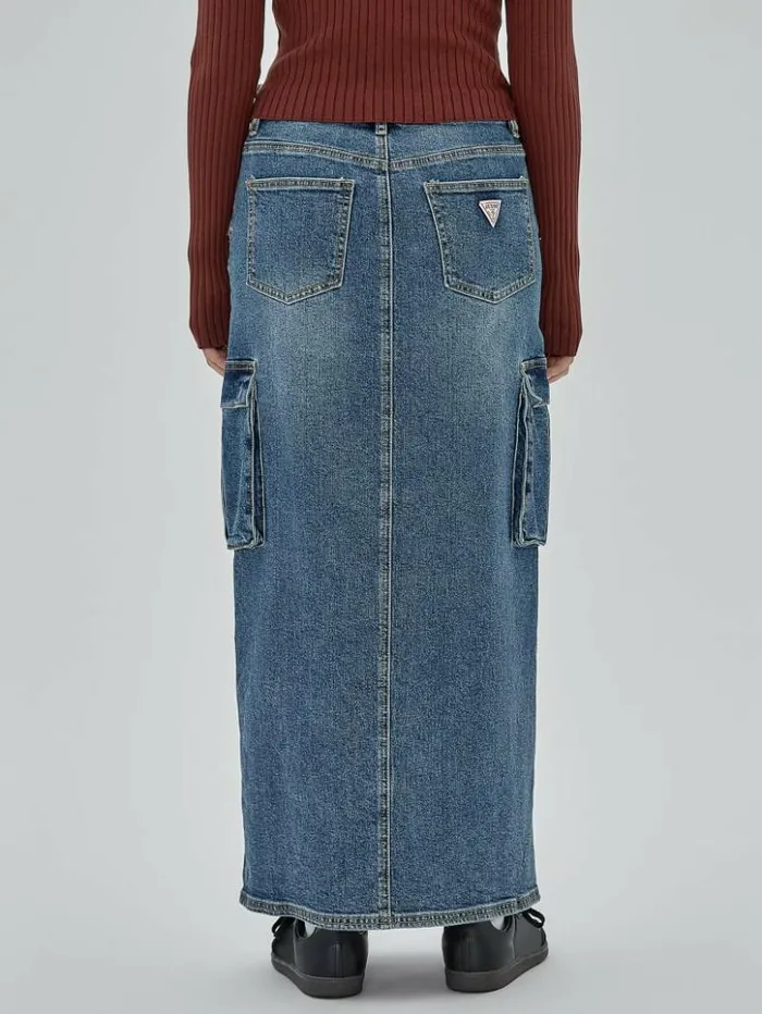 Women GUESS Jeans and Denim GUESS Originals Denim Cargo Skirt Go Fez Medium Wash Women GUESS Jeans and Denim GUESS Originals Denim Cargo Skirt Go Fez Medium Wash