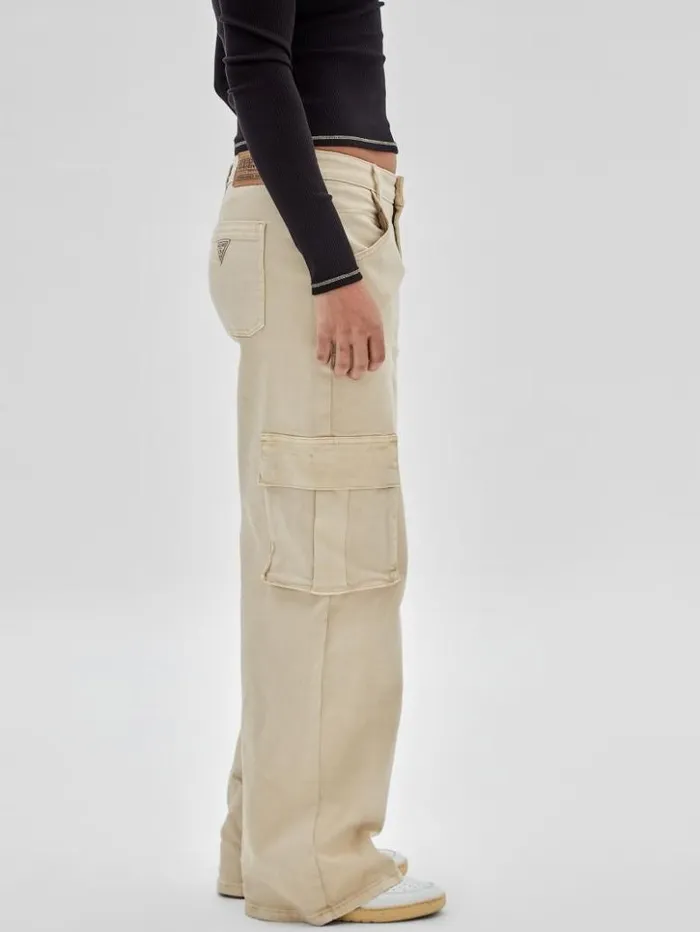 Women GUESS Jeans and Denim GUESS Originals Kit Cargo Jeans Go Laurie Tan Wash Women GUESS Jeans and Denim GUESS Originals Kit Cargo Jeans Go Laurie Tan Wash