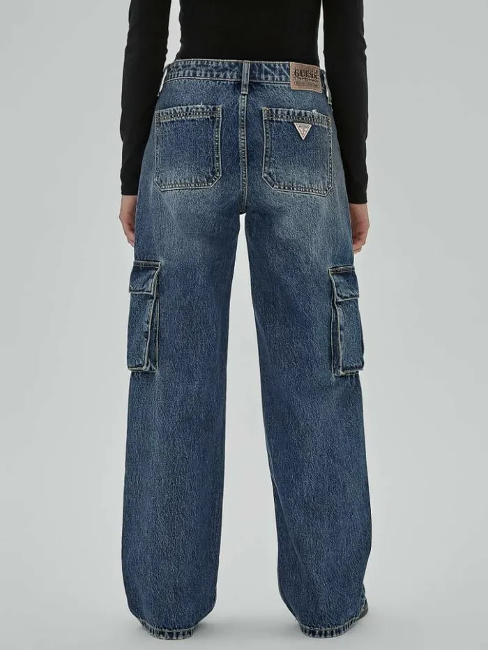 Women GUESS Jeans and Denim GUESS Originals Kit Cargo Jeans Originals Dark Wash Women GUESS Jeans and Denim GUESS Originals Kit Cargo Jeans Originals Dark Wash