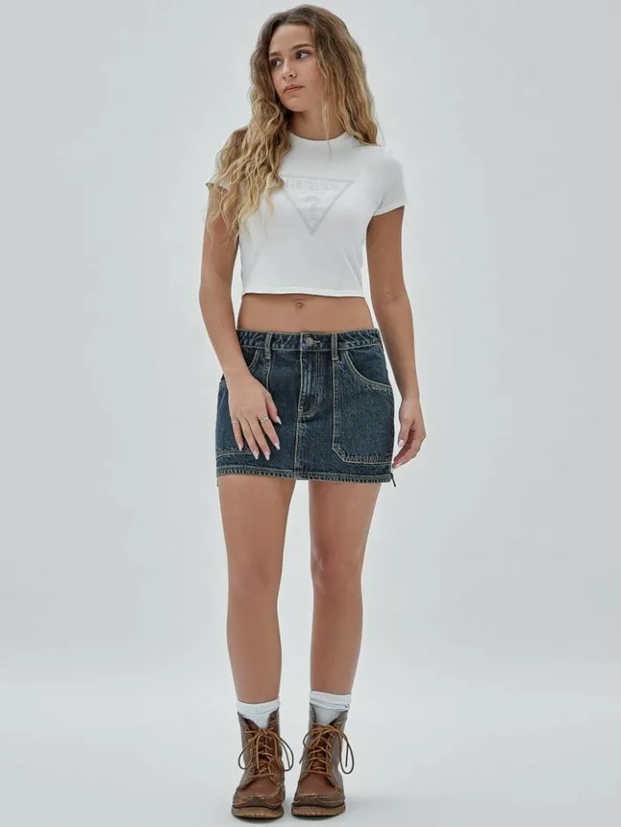 Women GUESS Jeans and Denim GUESS Originals Zip Denim Mini Skirt Go Flight Medium Wash Women GUESS Jeans and Denim GUESS Originals Zip Denim Mini Skirt Go Flight Medium Wash