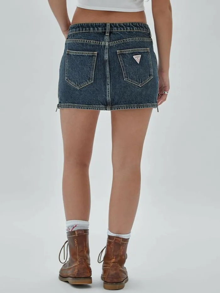 Women GUESS Jeans and Denim GUESS Originals Zip Denim Mini Skirt Go Flight Medium Wash Women GUESS Jeans and Denim GUESS Originals Zip Denim Mini Skirt Go Flight Medium Wash