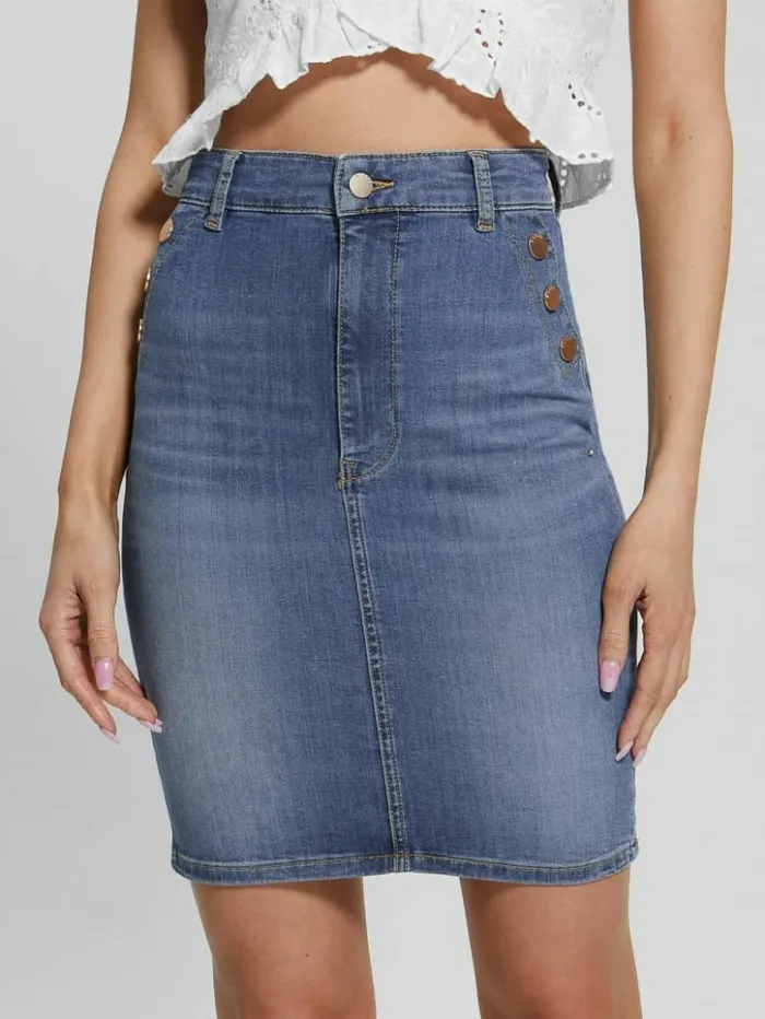 Women GUESS Jeans and Denim Iolonda Denim Skirt Feather Sky