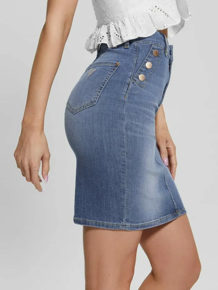 Women GUESS Jeans and Denim Iolonda Denim Skirt Feather Sky