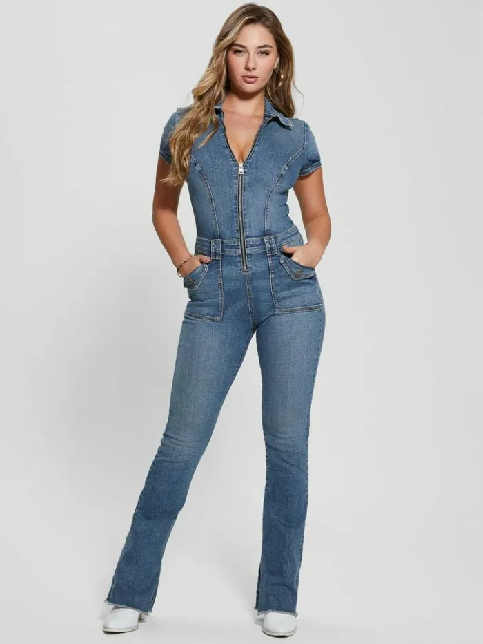 Women GUESS Jeans and Denim Jade Denim Jumpsuit Persian Indigo