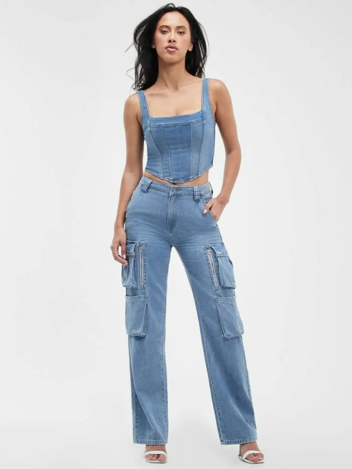 Women GUESS Jeans and Denim Kori Denim Cargo Jeans June Lake