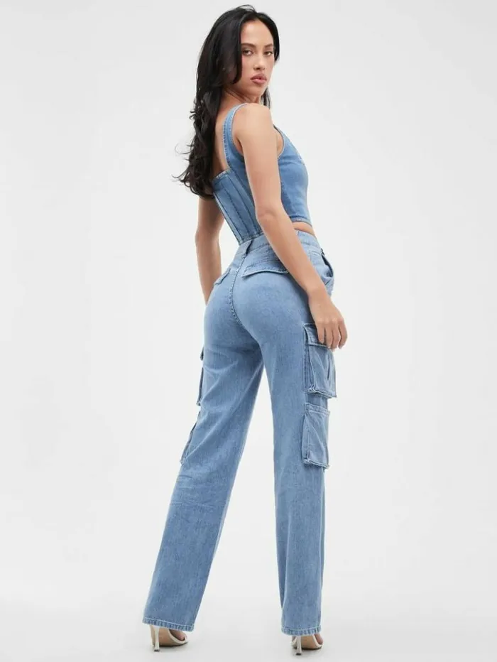 Women GUESS Jeans and Denim Kori Denim Cargo Jeans June Lake