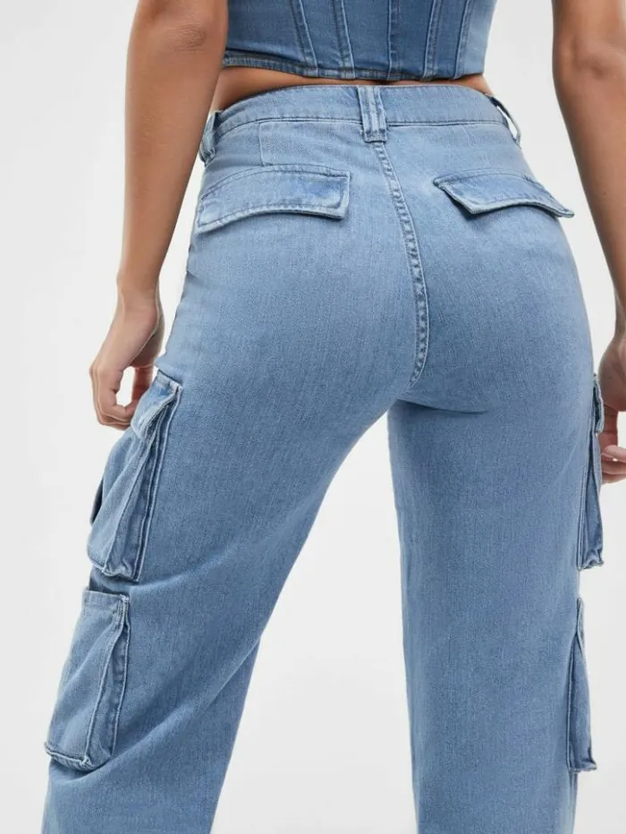 Women GUESS Jeans and Denim Kori Denim Cargo Jeans June Lake