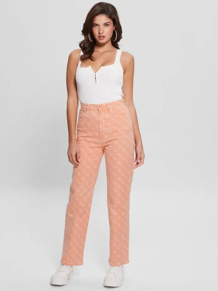 Women GUESS Jeans and Denim Melrose Quattro G Print Jeans Apricot Juice