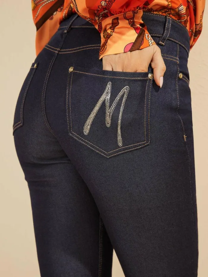 Women GUESS Jeans and Denim Mini Flare Denim Pant Blue Rinse Wash