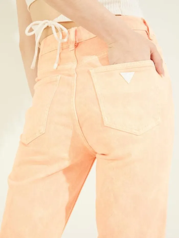 Women GUESS Jeans and Denim Mom Jeans Durazno Acid Wash