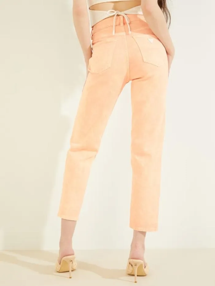 Women GUESS Jeans and Denim Mom Jeans Durazno Acid Wash