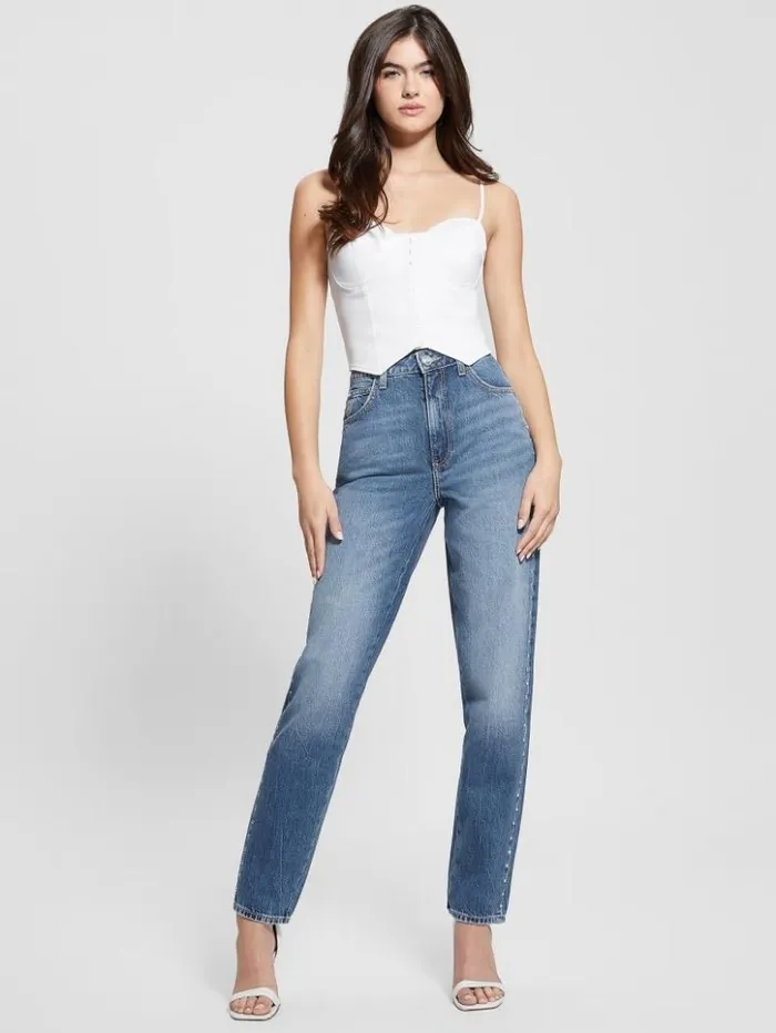 Women GUESS Jeans and Denim Mom Straight Jeans Dedge