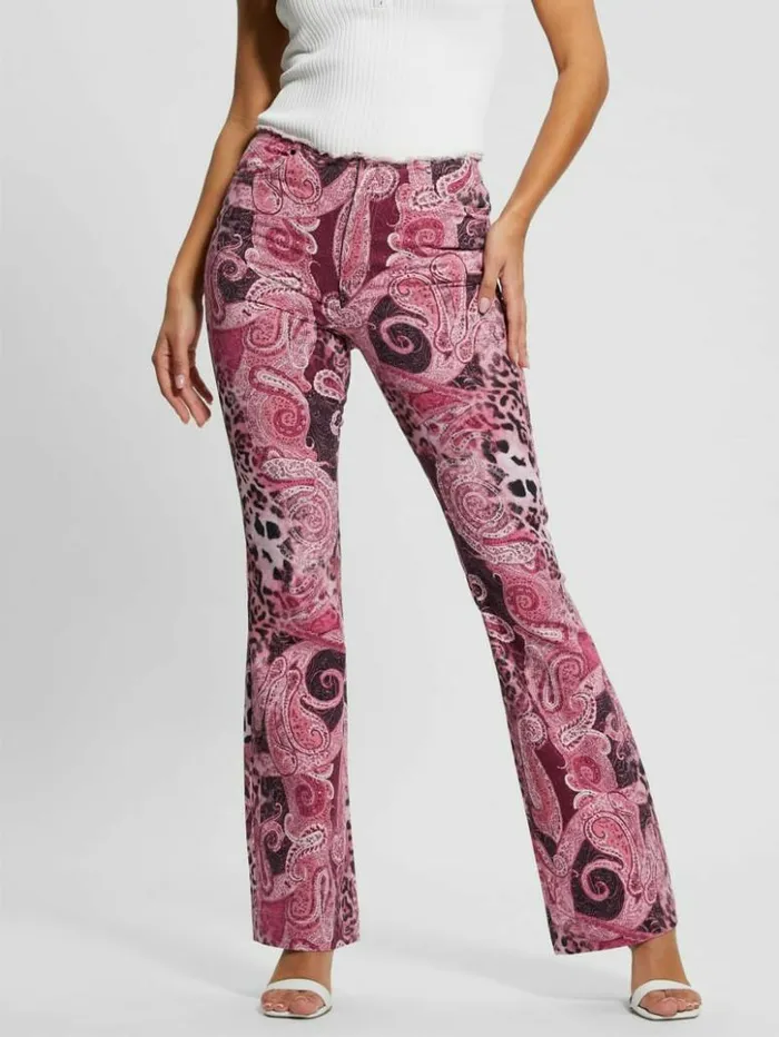 Women GUESS Jeans and Denim Pop 03990s FrayedWaist Flared Jeans Purple Kashmir Wash Women GUESS Jeans and Denim Pop 03990s FrayedWaist Flared Jeans Purple Kashmir Wash