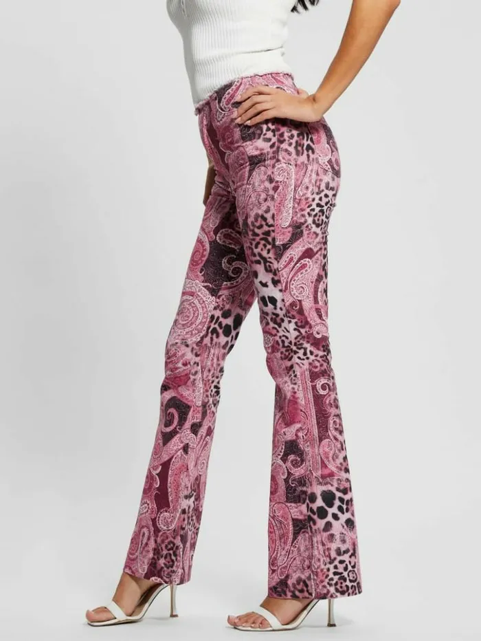 Women GUESS Jeans and Denim Pop 03990s FrayedWaist Flared Jeans Purple Kashmir Wash Women GUESS Jeans and Denim Pop 03990s FrayedWaist Flared Jeans Purple Kashmir Wash