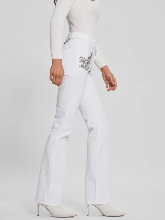 Women GUESS Jeans and Denim Rayna Baby Boot Jeans Pure White Multi