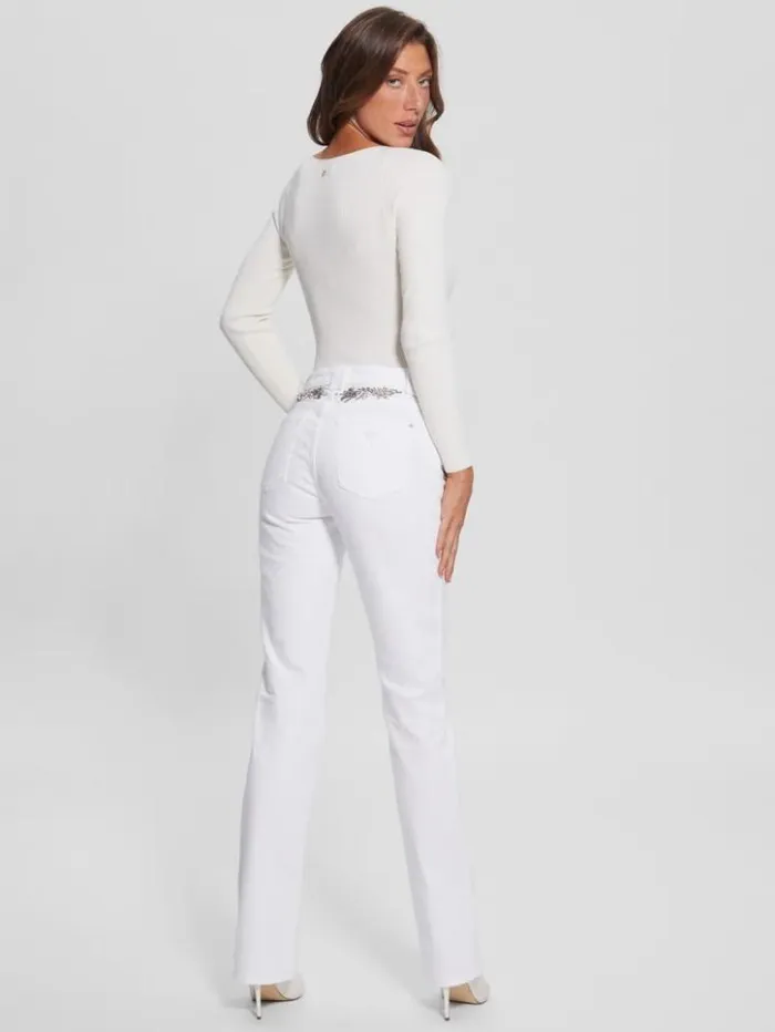 Women GUESS Jeans and Denim Rayna Baby Boot Jeans Pure White Multi